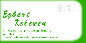 egbert kelemen business card
